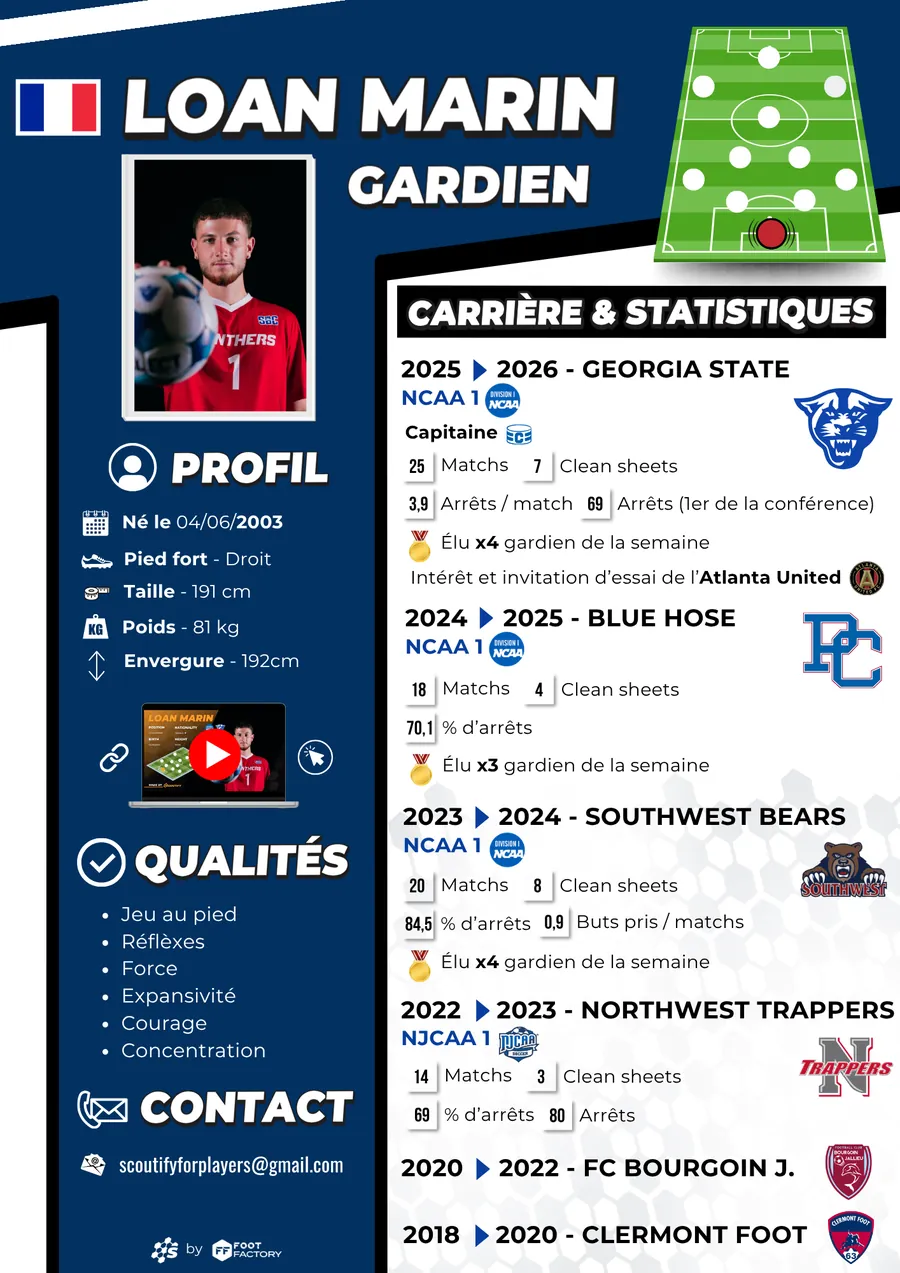 Exemple de CV sportif Scoutify