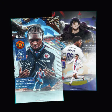Exemples de visuels d'avant match réalisés par Foot Factory